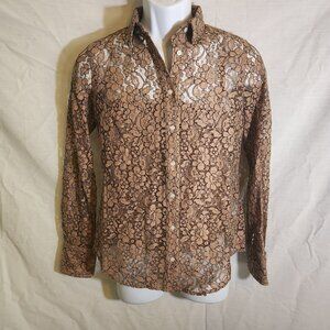J Crew Flowered Lace Blouse Size 2